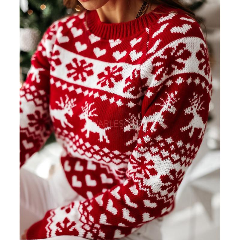 Pull de Noel Amour-Rouge-XL- - Belishop