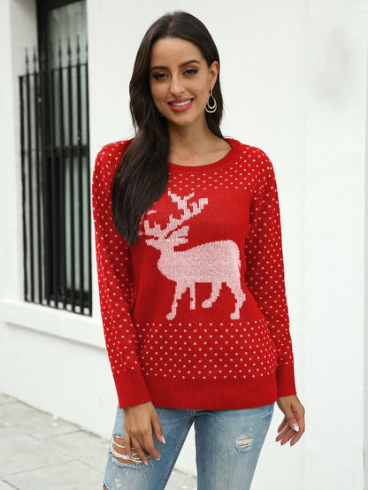 Pull de noël pour femme-Rouge-S- - Belishop