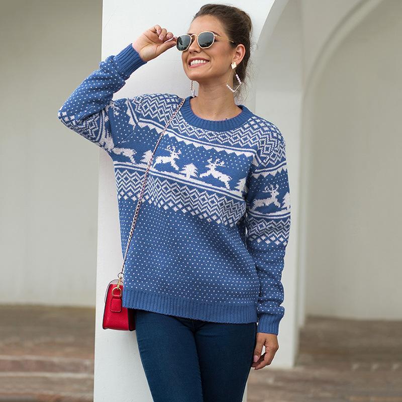 Pull de noël en col rond pour femme