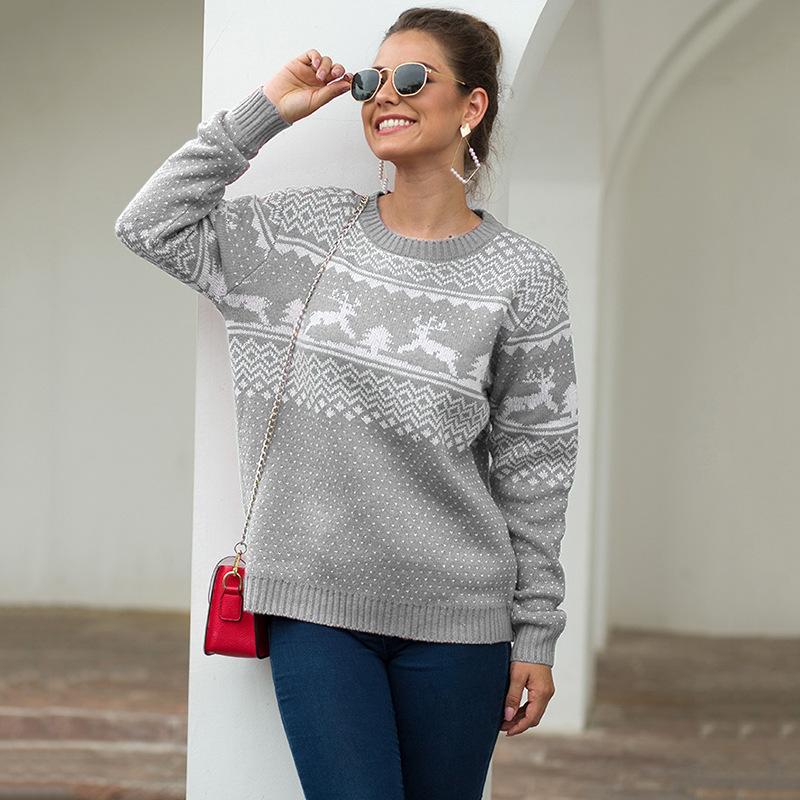 Pull de noël en col rond pour femme