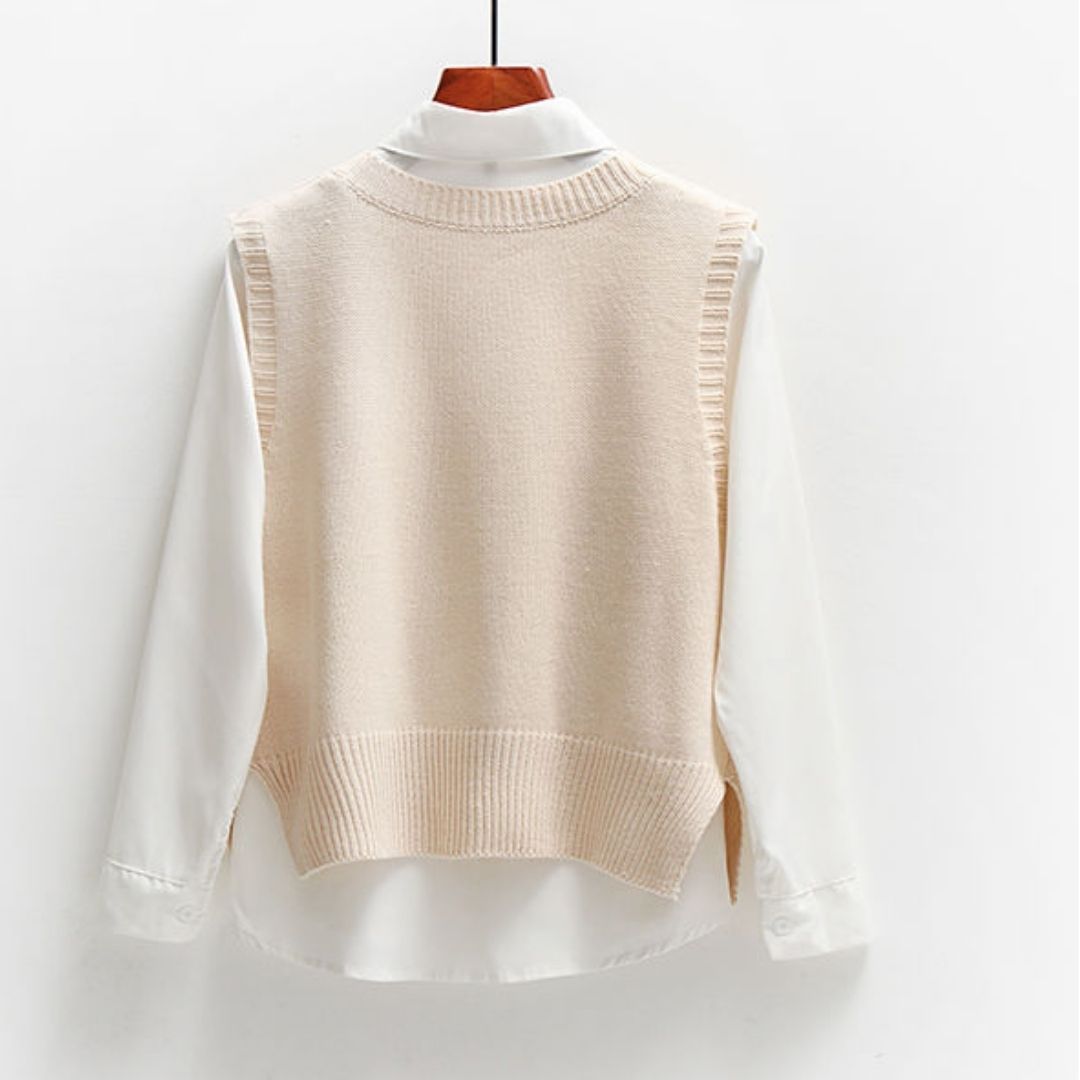 Pull sans manches torsadé- - Belishop