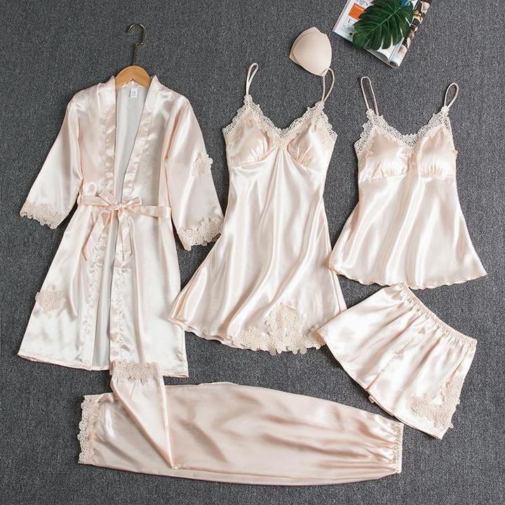 Pyjama - Ensemble 5 pièces-M-Crème- - Belishop