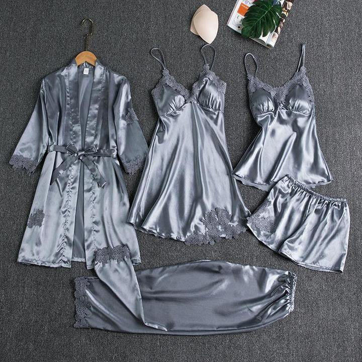 Pyjama - Ensemble 5 pièces-M-Gris- - Belishop