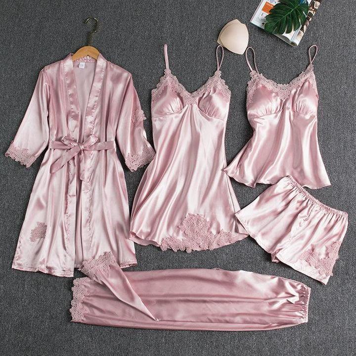 Pyjama - Ensemble 5 pièces-M-Rose- - Belishop