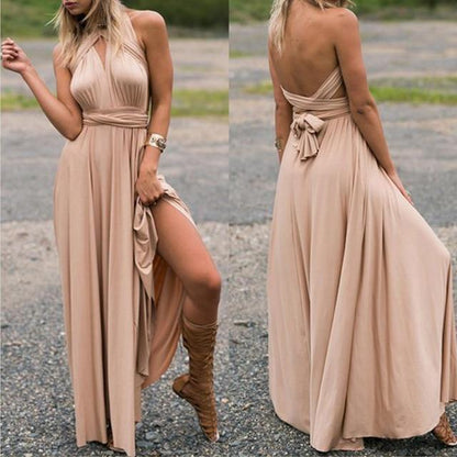 Robe longue modulable Athena-Beige-L- - Belishop