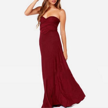 Robe longue modulable Athena-Rouge intense-L- - Belishop