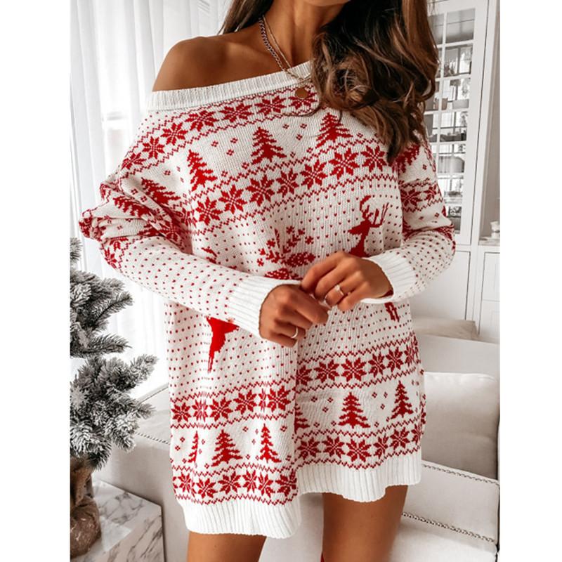 Robe-pull Christmas-Blanc-S- - Belishop