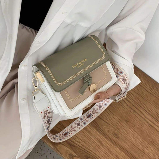 Sac à bandoulière Lisa-Vert/Blanc- - Belishop