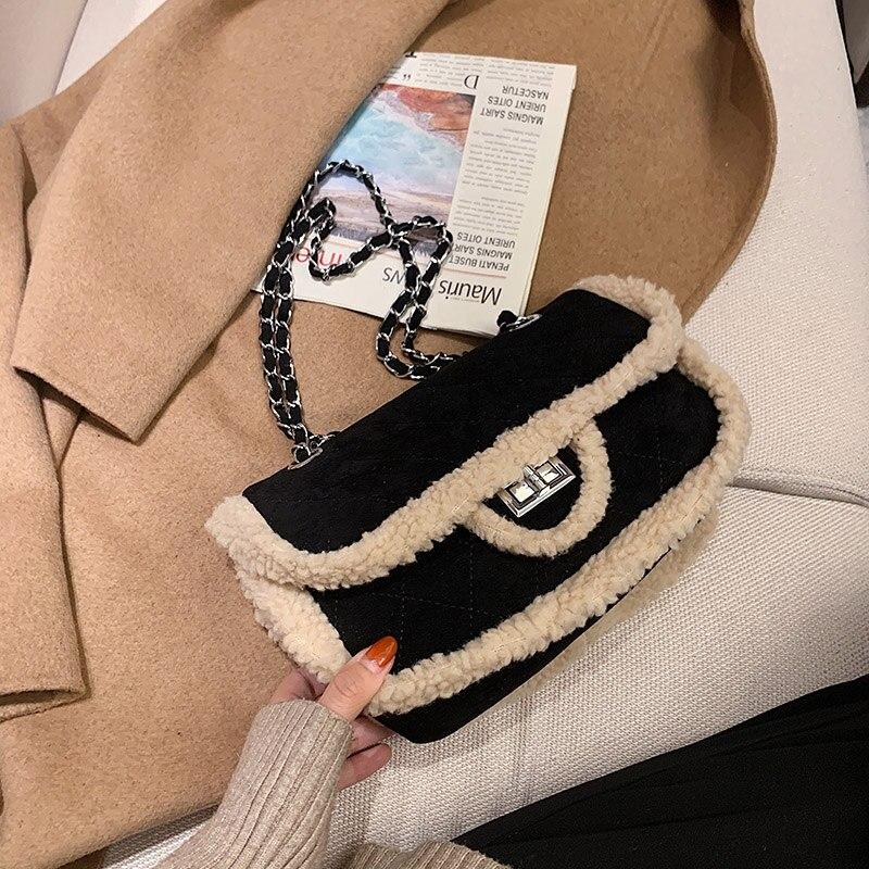 Sac à main moumoute Sophie-Noir- - Belishop