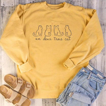 Sweat Un, Deux, Trois, Cat-Jaune-XXXL- - Belishop