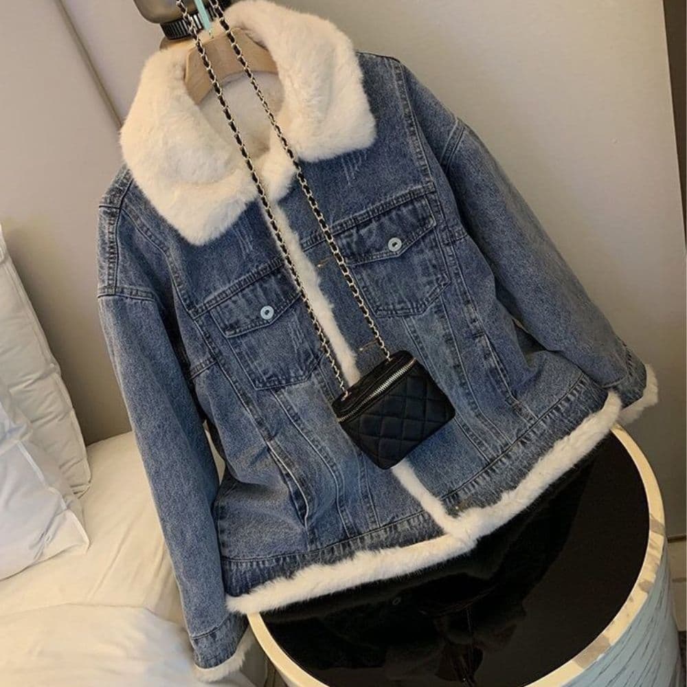 Veste En Jean Fourrure Veste En Jean Fourrure - Main Image
